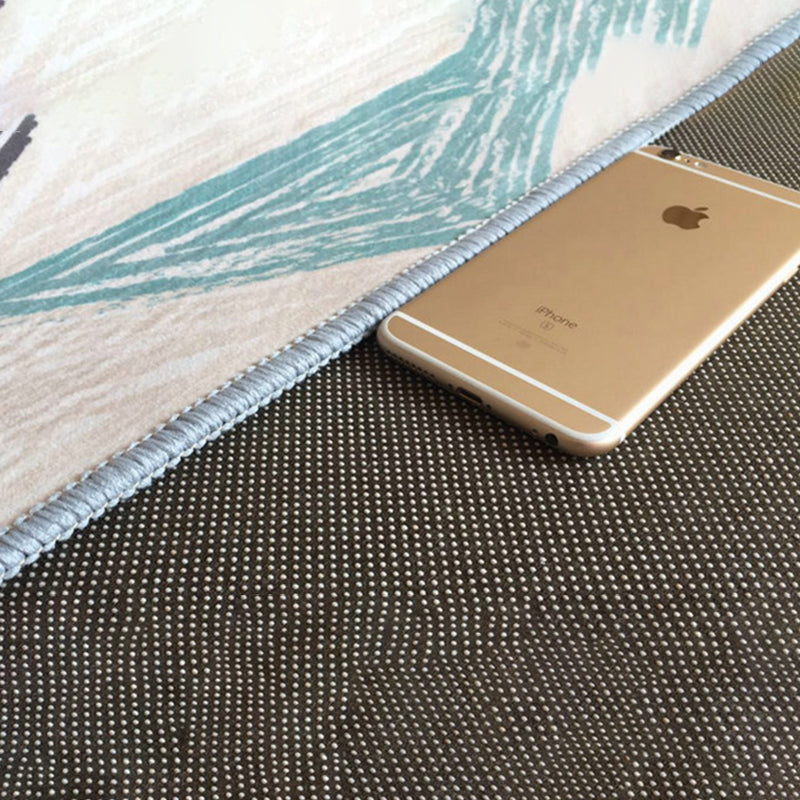 Rectangular Marble Print Rug Polyester Abstract Carpet Washable Rug for Living Room