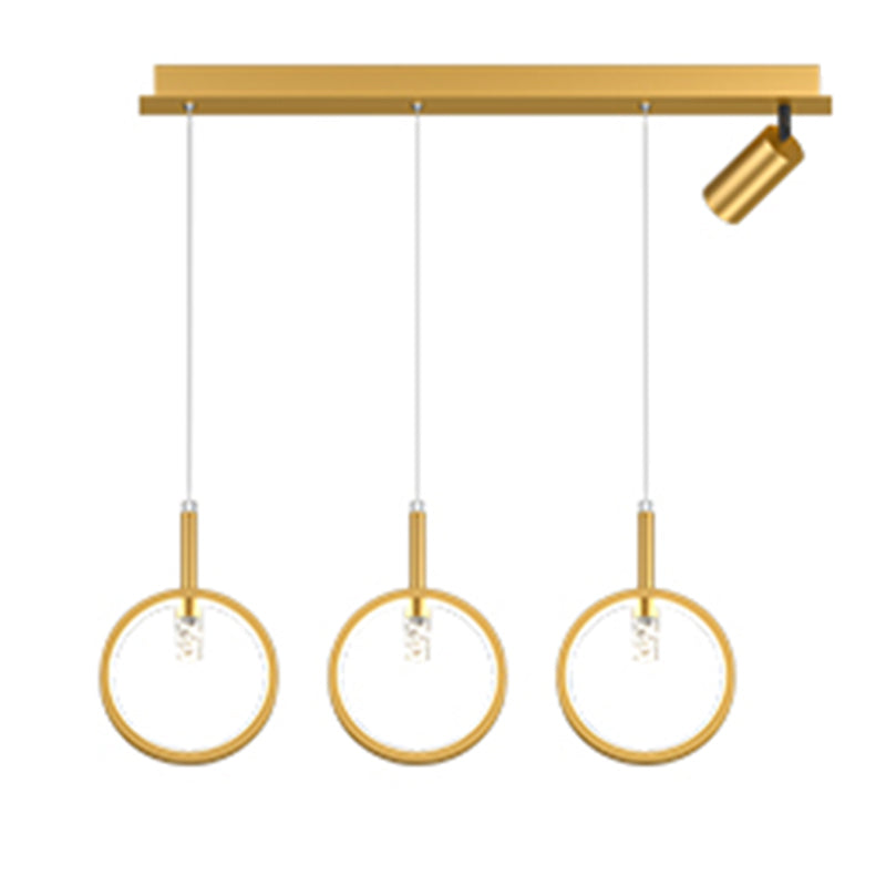 Luce a sospensione moderna creativa dell'isola lineare in ferro annessato Luce a soffitto a LED con ombra acrilica