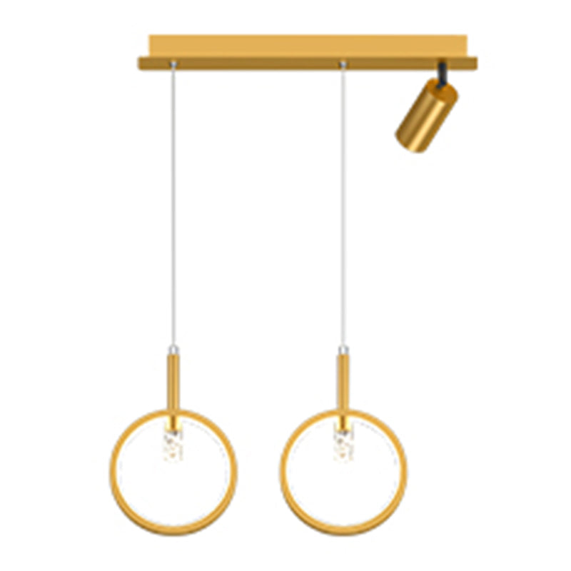 Luce a sospensione moderna creativa dell'isola lineare in ferro annessato Luce a soffitto a LED con ombra acrilica