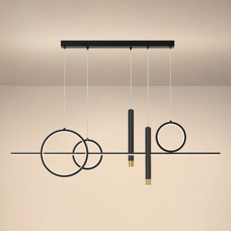 Aluminium Rectangular LED Island Pendant Light in Modern Creative Style Acrylic Ceiling Fixture for Dining Room