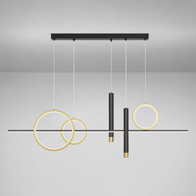 Aluminium Rectangular LED Island Pendant Light in Modern Creative Style Acrylic Ceiling Fixture for Dining Room