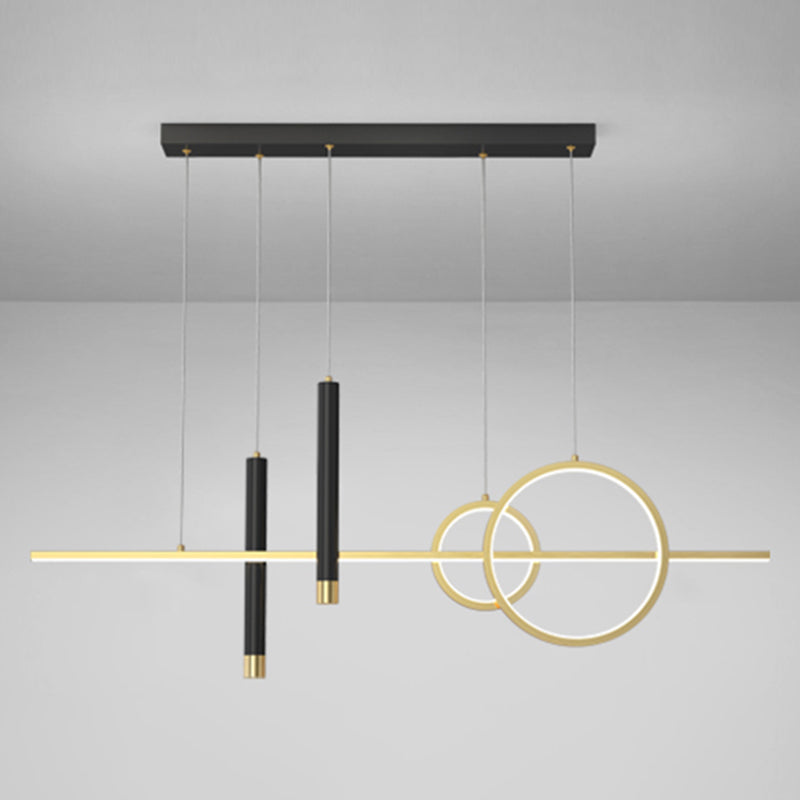 Aluminium Rectangular LED Island Pendant Light in Modern Creative Style Acrylic Ceiling Fixture for Dining Room