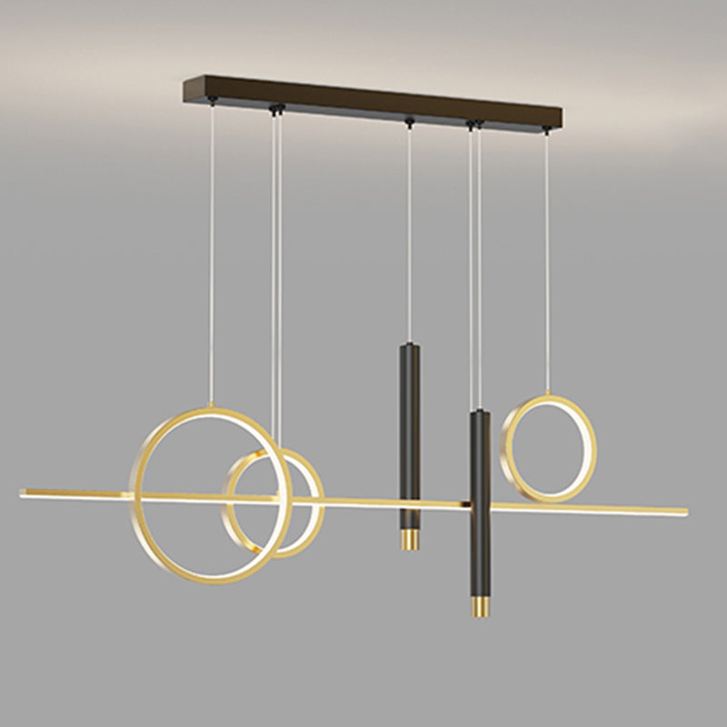 Aluminium Rectangular LED Island Pendant Light in Modern Creative Style Acrylic Ceiling Fixture for Dining Room