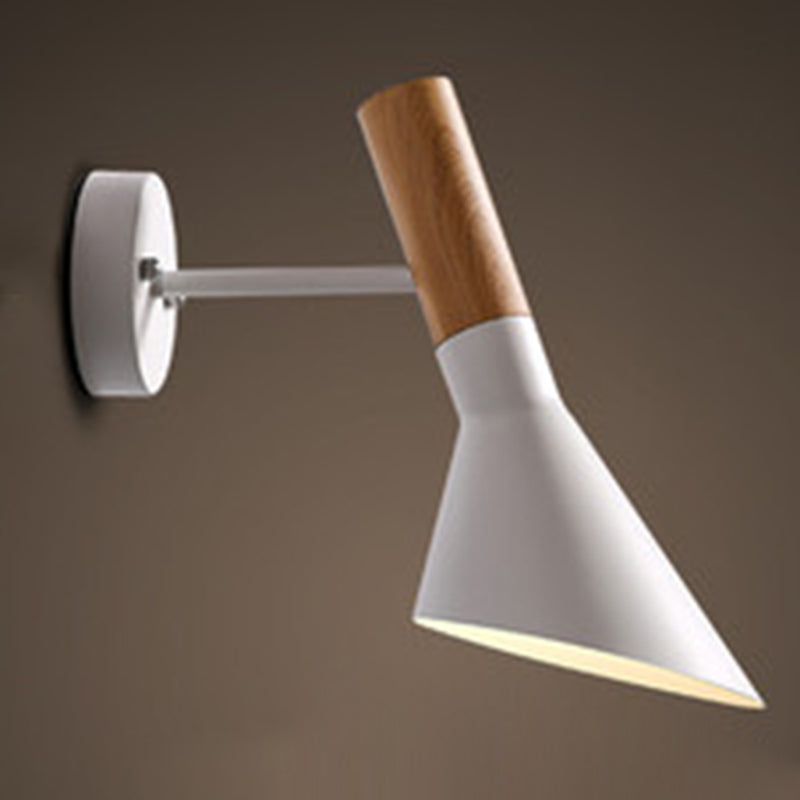 Laut mural minimalisme en forme d'entonnoir style moderne d'éclairage de chevet en bois lumineux