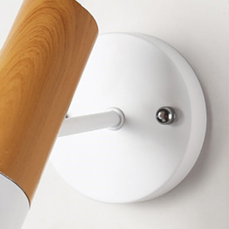 Lámpara de pared de minimalismo en forma de embudo estilo moderno de madera de madera de 1 luces accesorio de iluminación