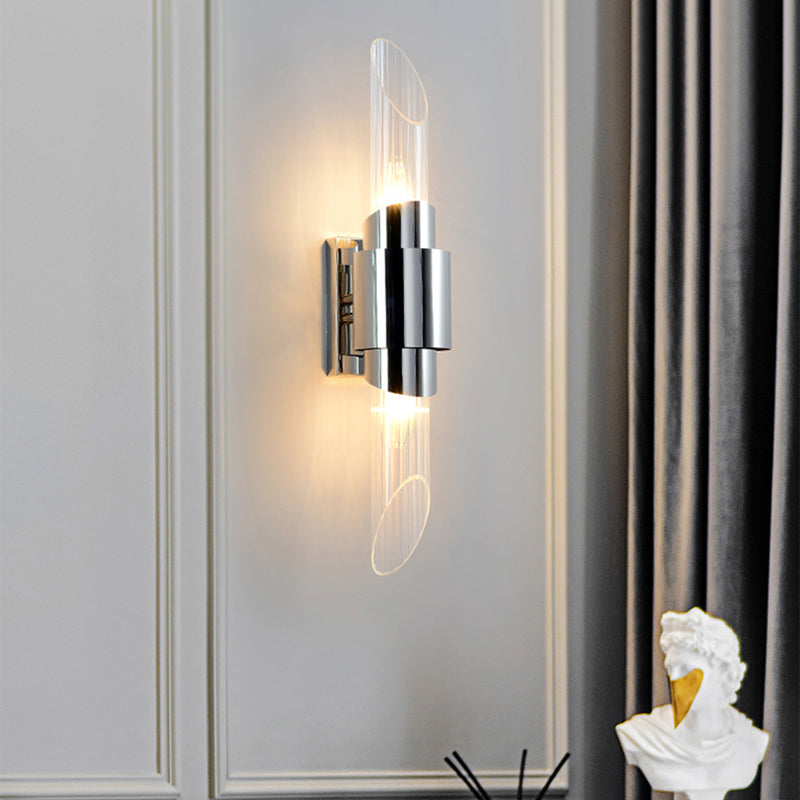 Minimalismo de vidrio biselado Minimalismo Luz de Luz Moderna Moderna de acero inoxidable Lámpara de montaje en pared LED de acero inoxidable