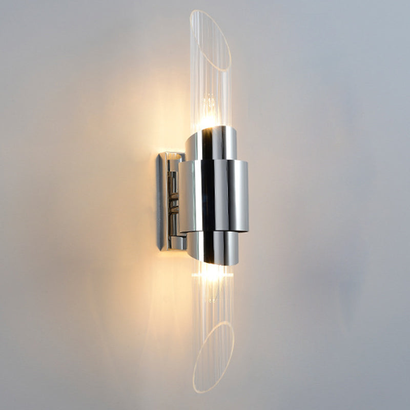 Minimalismo de vidrio biselado Minimalismo Luz de Luz Moderna Moderna de acero inoxidable Lámpara de montaje en pared LED de acero inoxidable