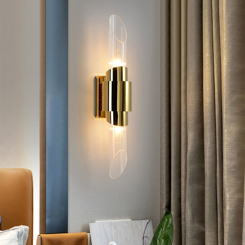 Minimalismo de vidrio biselado Minimalismo Luz de Luz Moderna Moderna de acero inoxidable Lámpara de montaje en pared LED de acero inoxidable