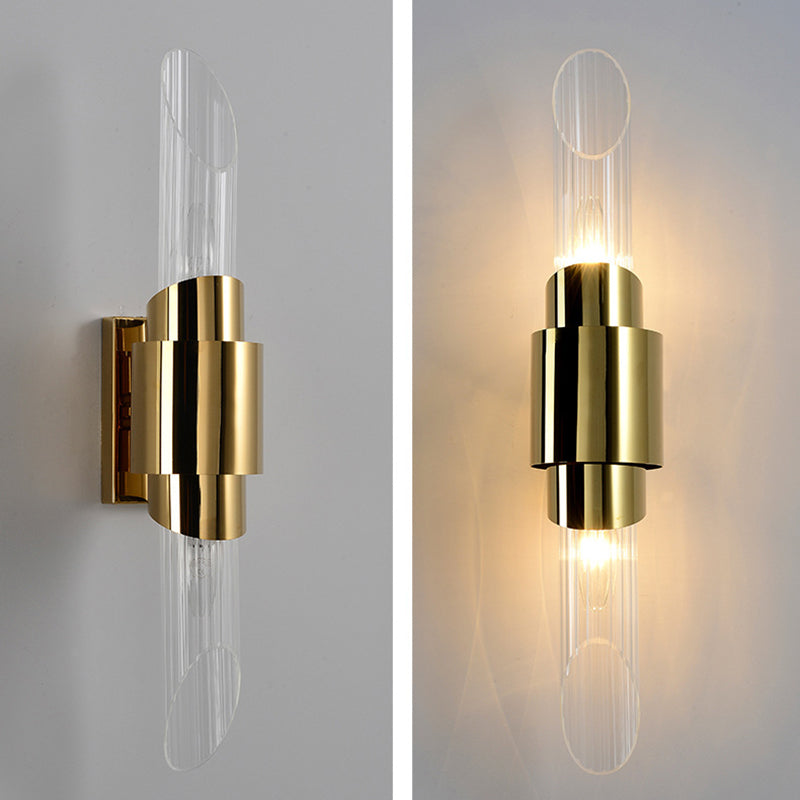 Minimalismo de vidrio biselado Minimalismo Luz de Luz Moderna Moderna de acero inoxidable Lámpara de montaje en pared LED de acero inoxidable