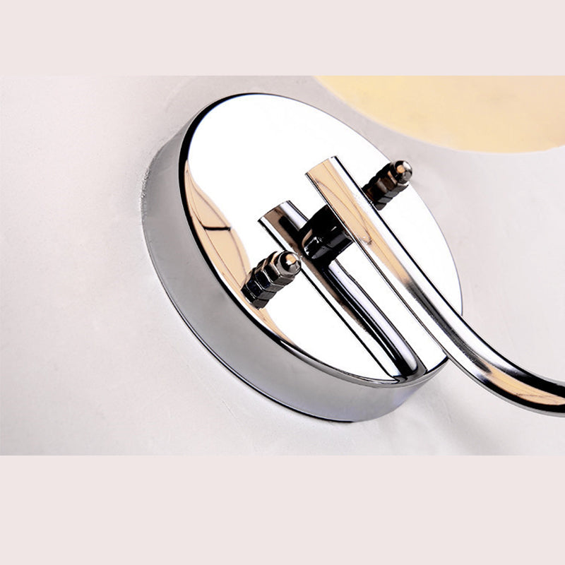 Milk White Globe Glass Wall Lamp Contemporary Simplicity Style Single Bulb Sconce Lighting Fixture in Polished Silver