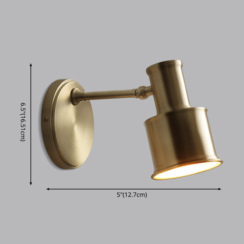 1-Light Simplicity Brass Wall Sconce Angle Adjustable Design Postmodern Style Wall Mount Light for Bedroom