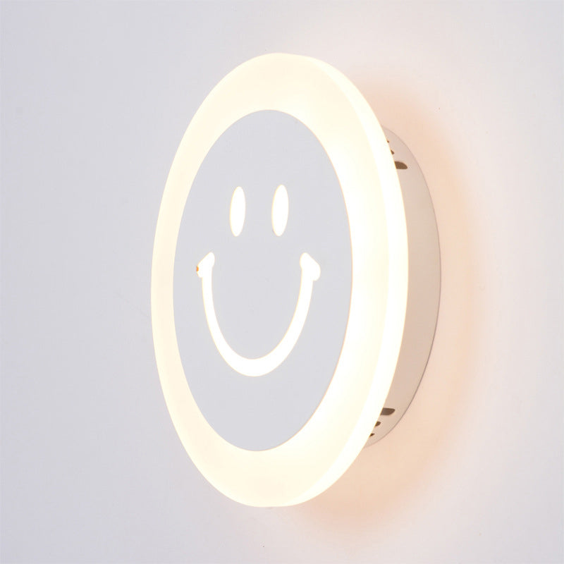 Smile Face Acrylique Mur Gasque Éclairage Simplicité LED LED BLANC MUR ÉCLAIRAGE