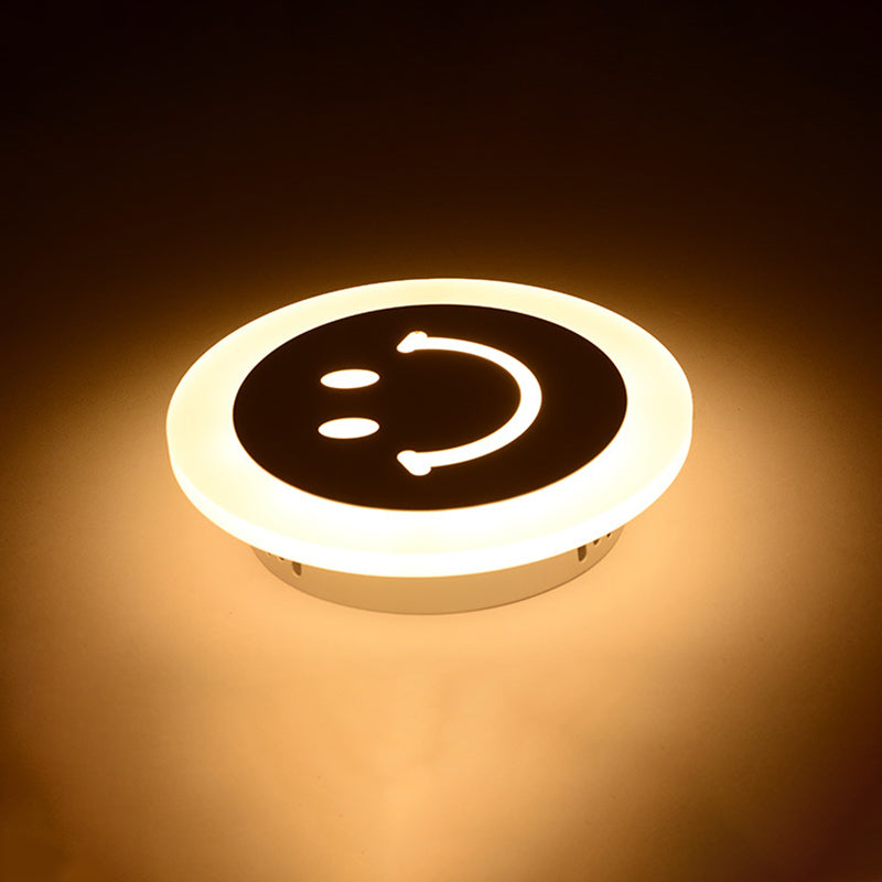 Smile Face Acrylique Mur Gasque Éclairage Simplicité LED LED BLANC MUR ÉCLAIRAGE