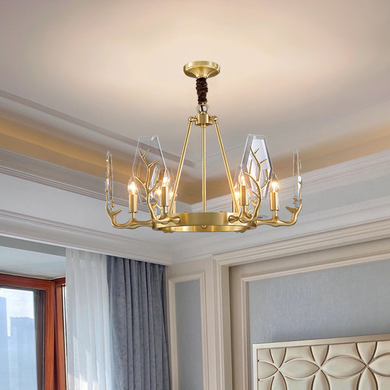 Deer Antler Metal Chandelier Light Fixture Vintage Living Room Chandelier Pendant Light