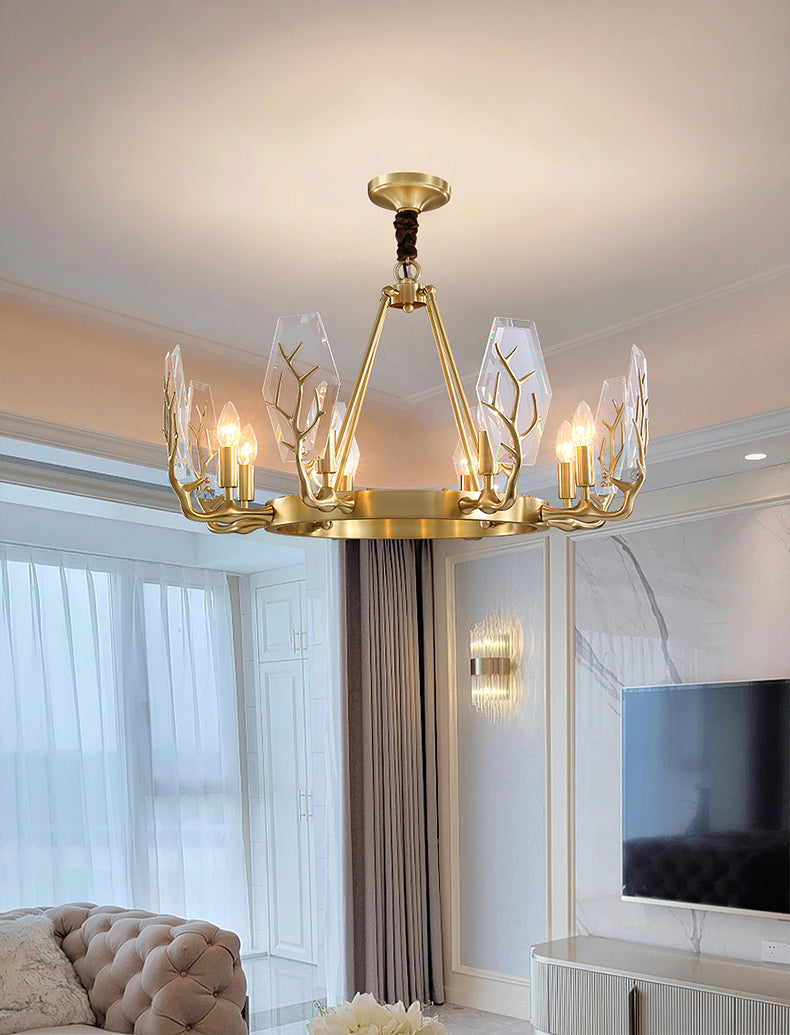 Deer Antler Metal Chandelier Light Fixture Vintage Living Room Chandelier Pendant Light