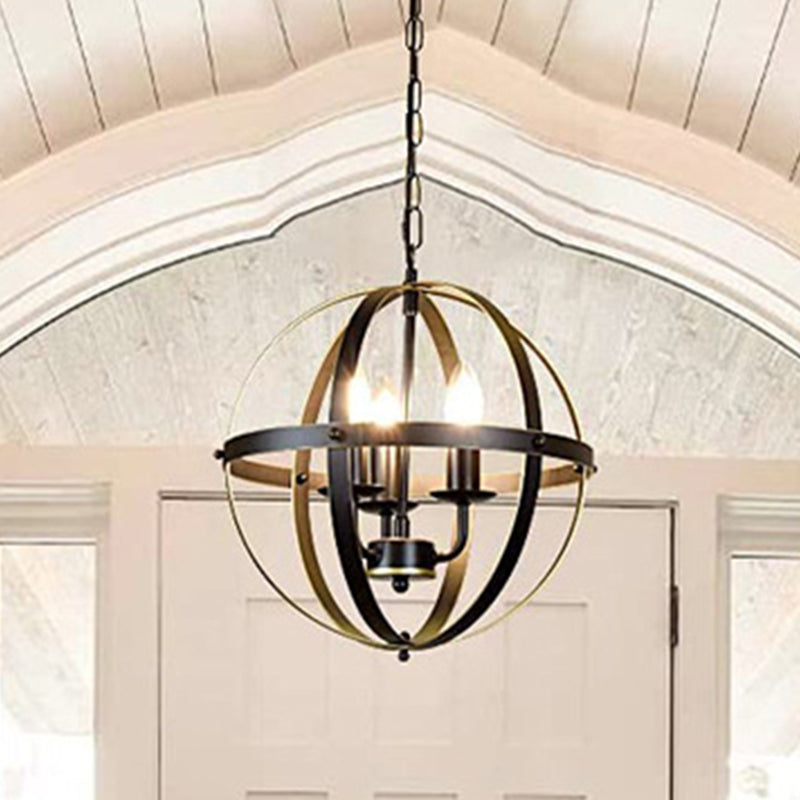Industrial Hanging Pendant Metal Cage Frame Room Indoor Light for Living Room