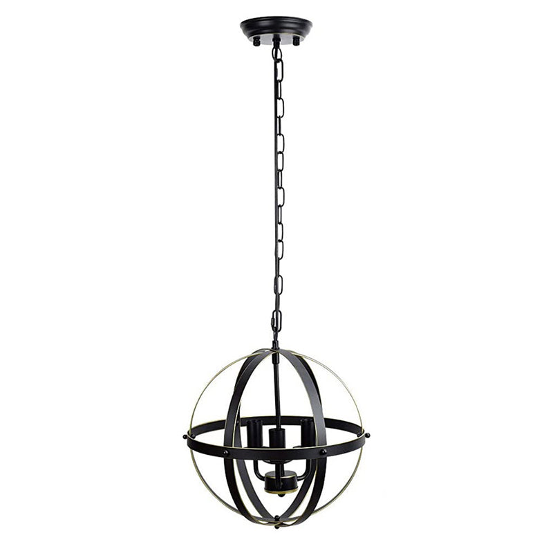 Industrial Hanging Pendant Metal Cage Frame Room Indoor Light for Living Room
