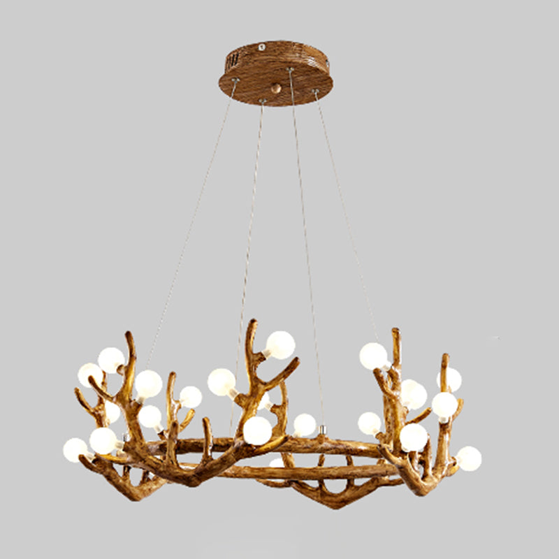 Deer Antler Wood Chandelier Light Fixture Rustic Dining Room Chandelier Pendant Light