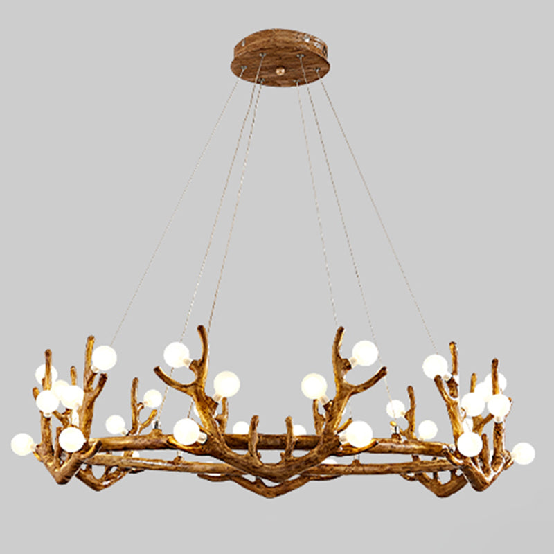 Deer Antler Wood Chandelier Light Fixture Rustic Dining Room Chandelier Pendant Light