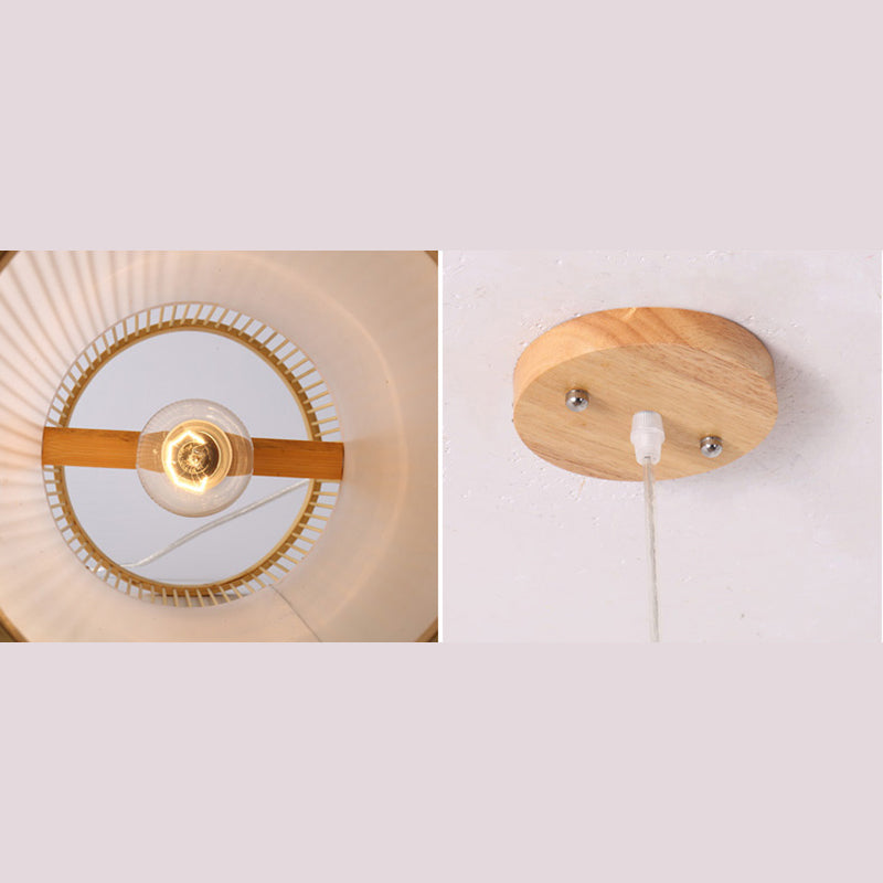 Moderne esthetiek cilindrische suspensie licht houten single-bulb gang hanglamp met hanglamp