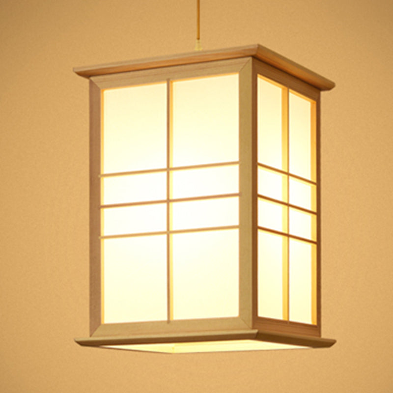 Rechteckige Handelsheime beleuchten japanisches Holz 1-Licht-Restaurant Droplampe