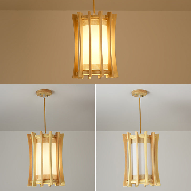 Rechteckige Handelsheime beleuchten japanisches Holz 1-Licht-Restaurant Droplampe