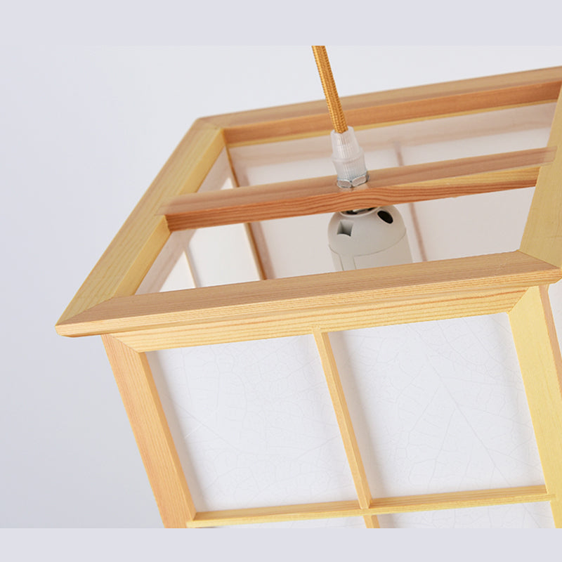 Rechteckige Handelsheime beleuchten japanisches Holz 1-Licht-Restaurant Droplampe