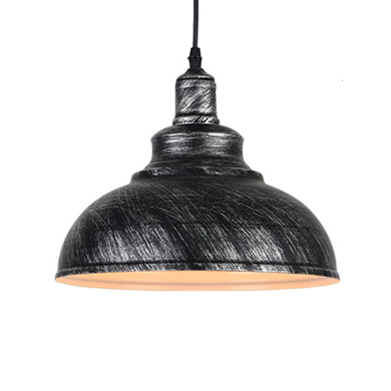 11.8" Wide Dome Hanging Lamp Vintage Industry Style Metal Pendant Light for Bedroom Living Room