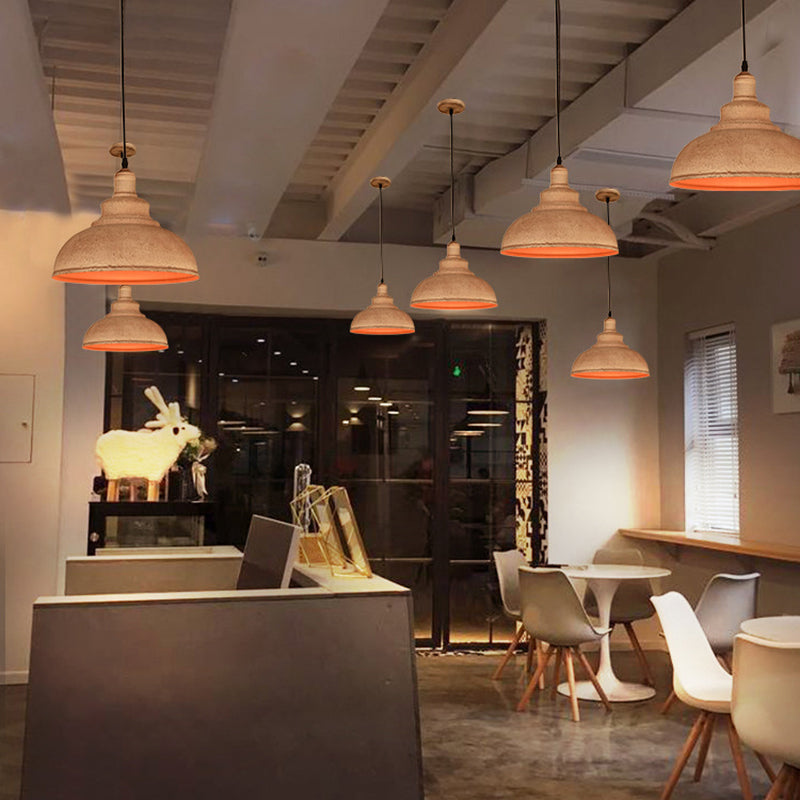 11.8" Wide Dome Hanging Lamp Vintage Industry Style Metal Pendant Light for Bedroom Living Room