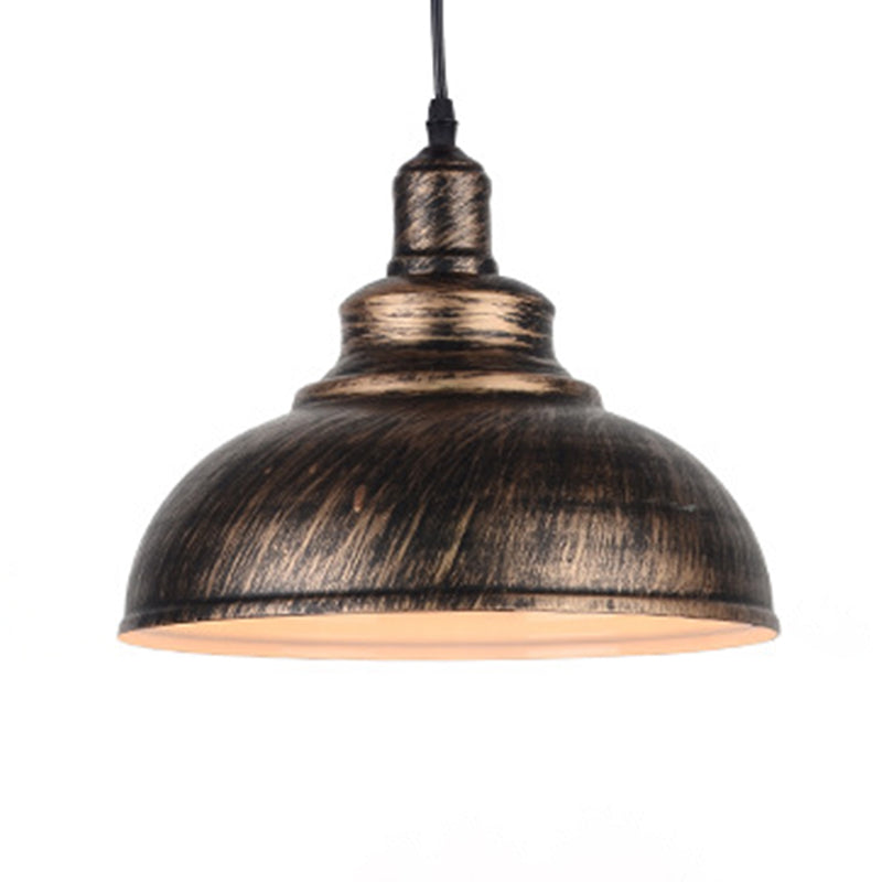 11.8" Wide Dome Hanging Lamp Vintage Industry Style Metal Pendant Light for Bedroom Living Room