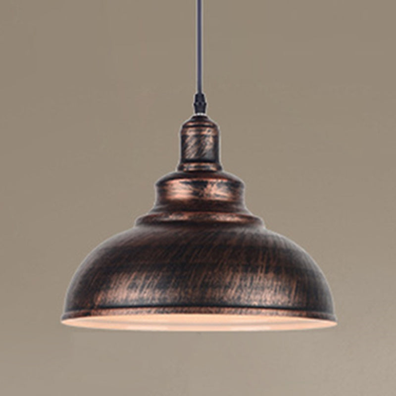 11.8" Wide Dome Hanging Lamp Vintage Industry Style Metal Pendant Light for Bedroom Living Room