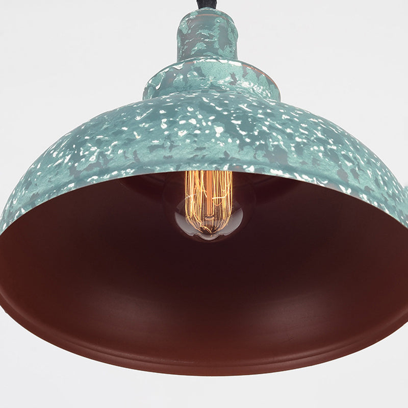 11.8" Wide Dome Hanging Lamp Vintage Industry Style Metal Pendant Light for Bedroom Living Room