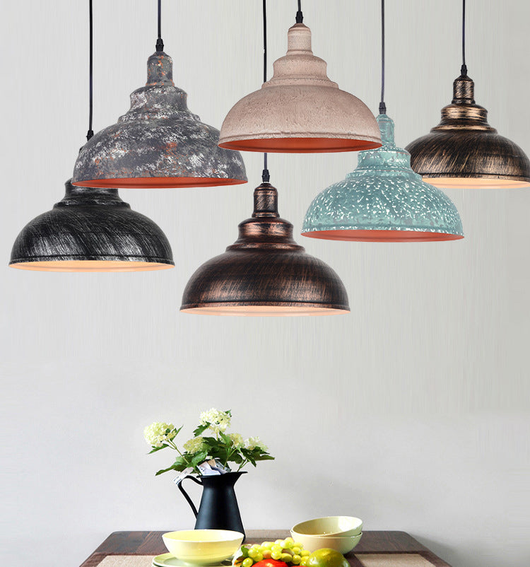 11.8" Wide Dome Hanging Lamp Vintage Industry Style Metal Pendant Light for Bedroom Living Room