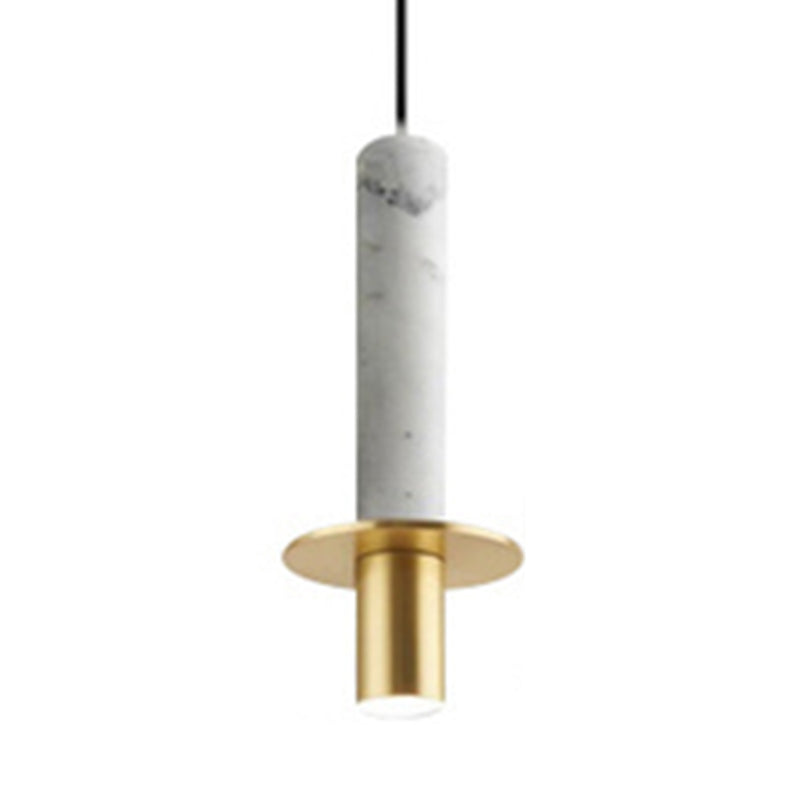 Contemporary Cylinder Pendant Ceiling Light Stone Kitchen Suspension Pendant Light