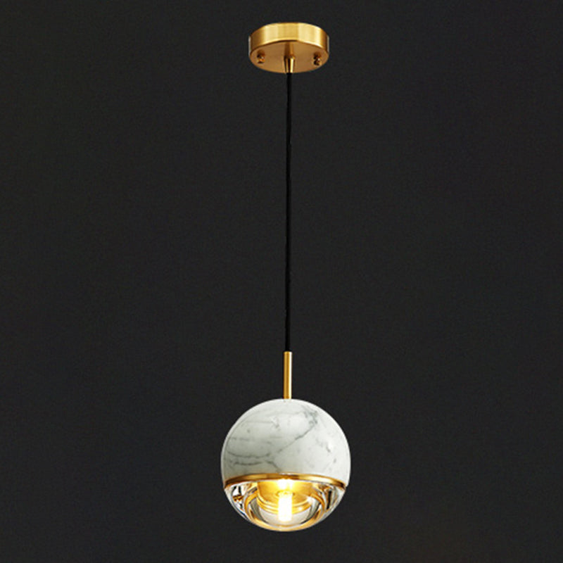 Modern Style Hanging Ceiling Light Global Suspension Pendant Light with Stone Shade