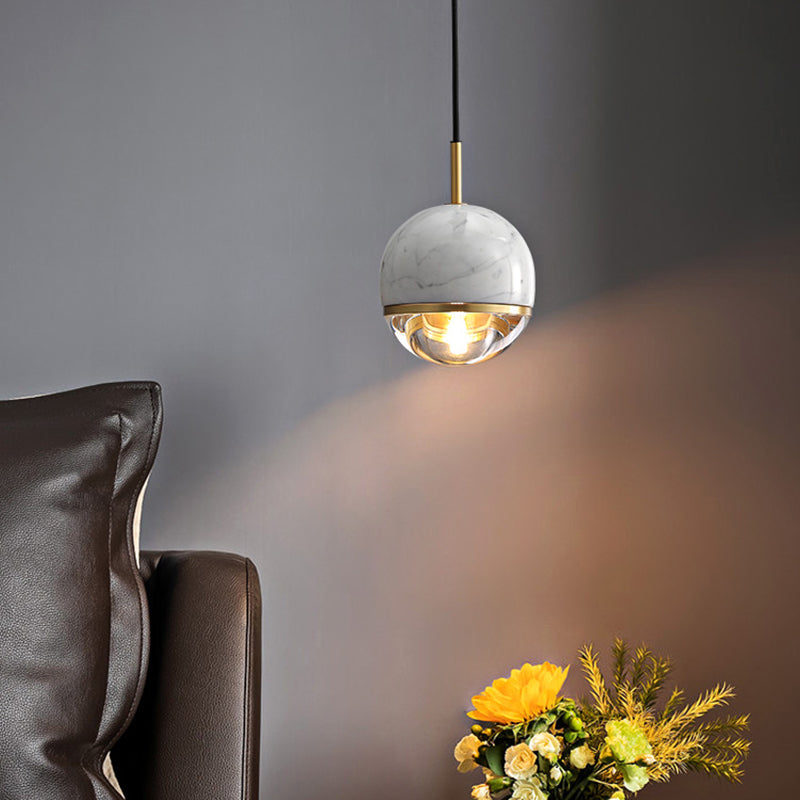 Modern Style Hanging Ceiling Light Global Suspension Pendant Light with Stone Shade