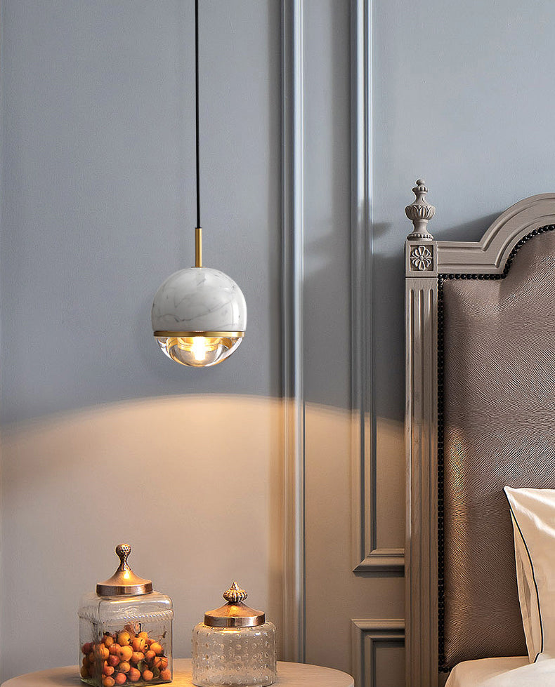 Modern Style Hanging Ceiling Light Global Suspension Pendant Light with Stone Shade