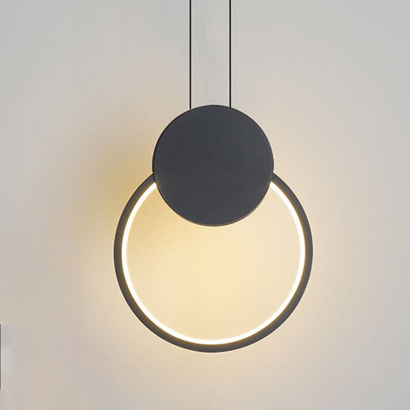 LED Slaapkamer Hanglamp Lichte armatuur eenvoud plafond hanger licht met geometrische metalen schaduw