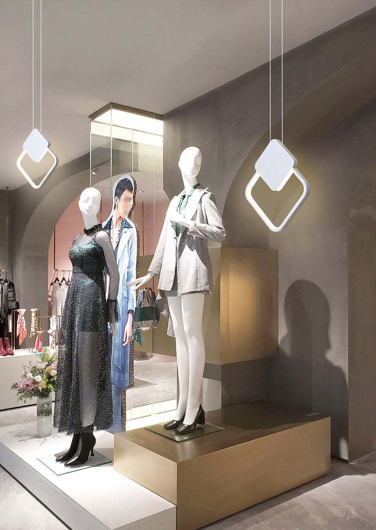 LED Slaapkamer Hanglamp Lichte armatuur eenvoud plafond hanger licht met geometrische metalen schaduw