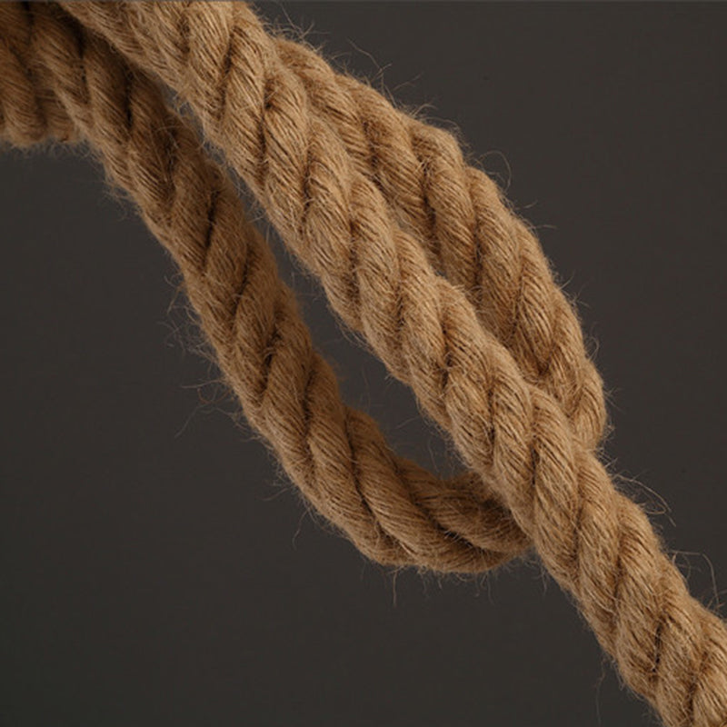 Rope Beige Pendant Lighting Fixture No Bulb Industrial Style Pendant Light Kit for Restaurant