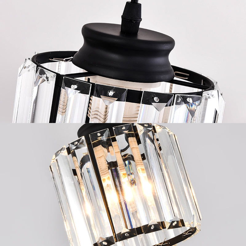 Cilindro colgante de lámparas colgantes colgante de techo de cristal simple moderno para escalera