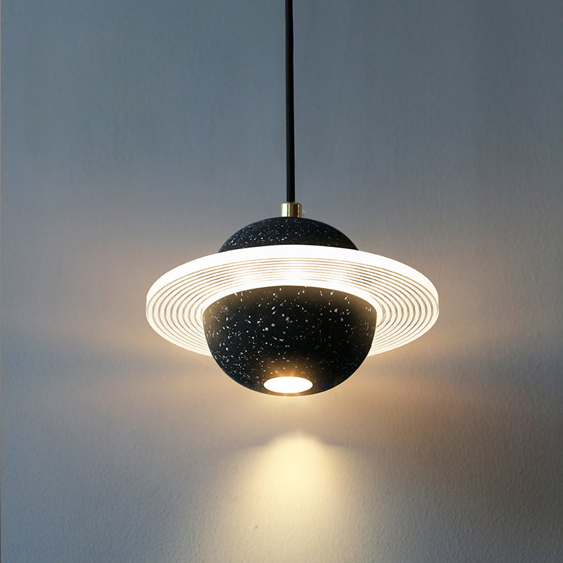 1 Light Planet Light Kit Modern Cement Hanging Light with Hanging Cord for Restaurant