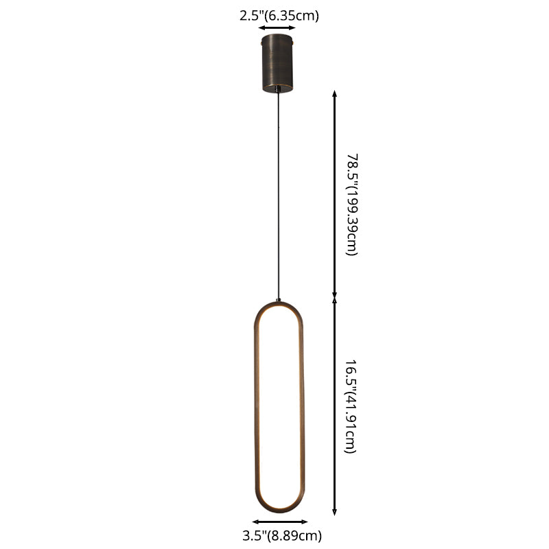 Koper LED lineair hanglampje in moderne luxe stijl acrylhangende lamp voor binnenruimtes