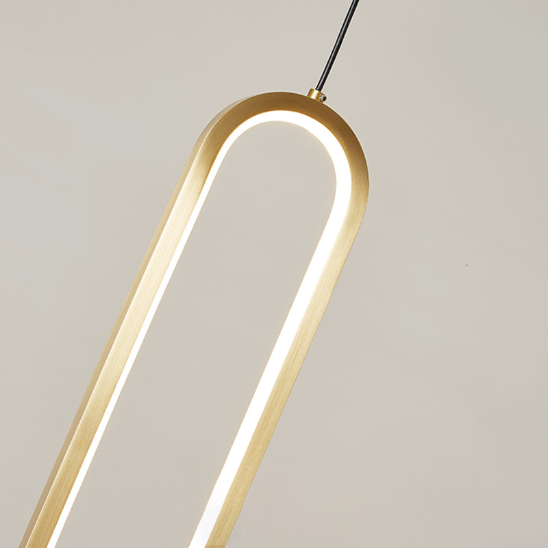 Koper LED lineair hanglampje in moderne luxe stijl acrylhangende lamp voor binnenruimtes
