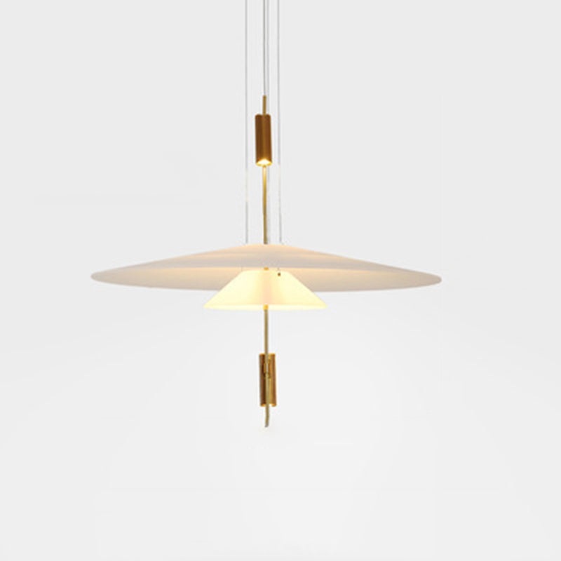 Postmodern Layered Hanging Lamp Fixture Metallic Dining Room Suspension Pendant Light