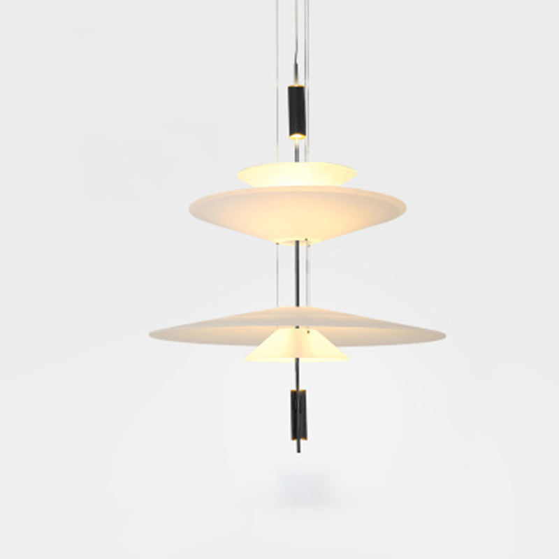 Postmodern Layered Hanging Lamp Fixture Metallic Dining Room Suspension Pendant Light