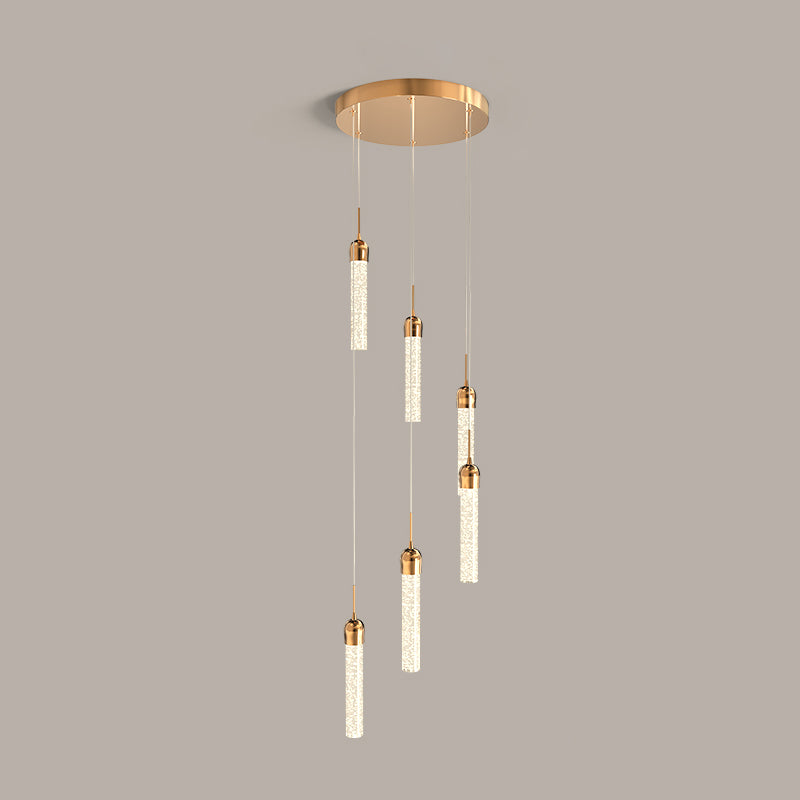 Column Hanging Light Fixtures Post-Modern Crystal Ceiling Pendant for Living Room