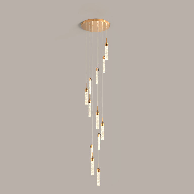 Column Hanging Light Fixtures Post-Modern Crystal Ceiling Pendant for Living Room