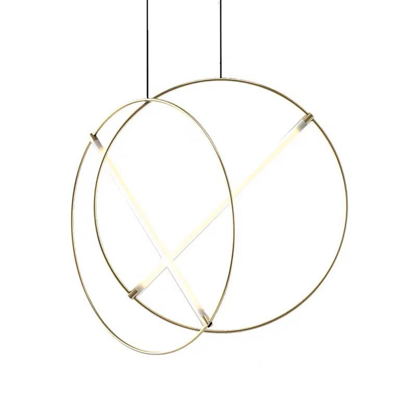 Louleur en forme de boucle de simplicité Éclairage de pendentif en forme de salle à manger en acrylique LED Down Light en or