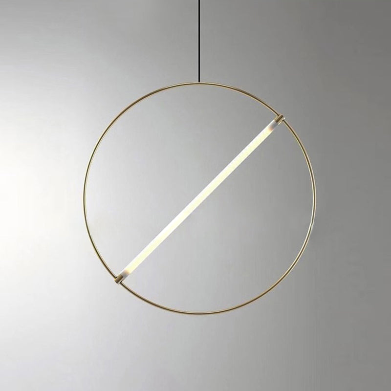 Louleur en forme de boucle de simplicité Éclairage de pendentif en forme de salle à manger en acrylique LED Down Light en or
